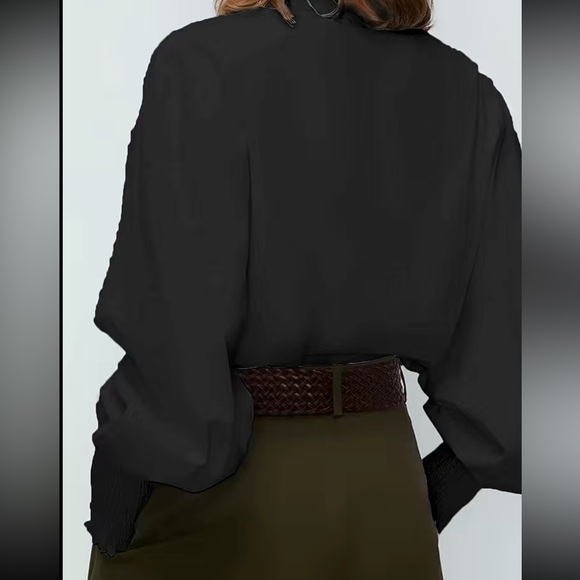 Boho shirred lantern sleeve blouse - Picture 5 of 15